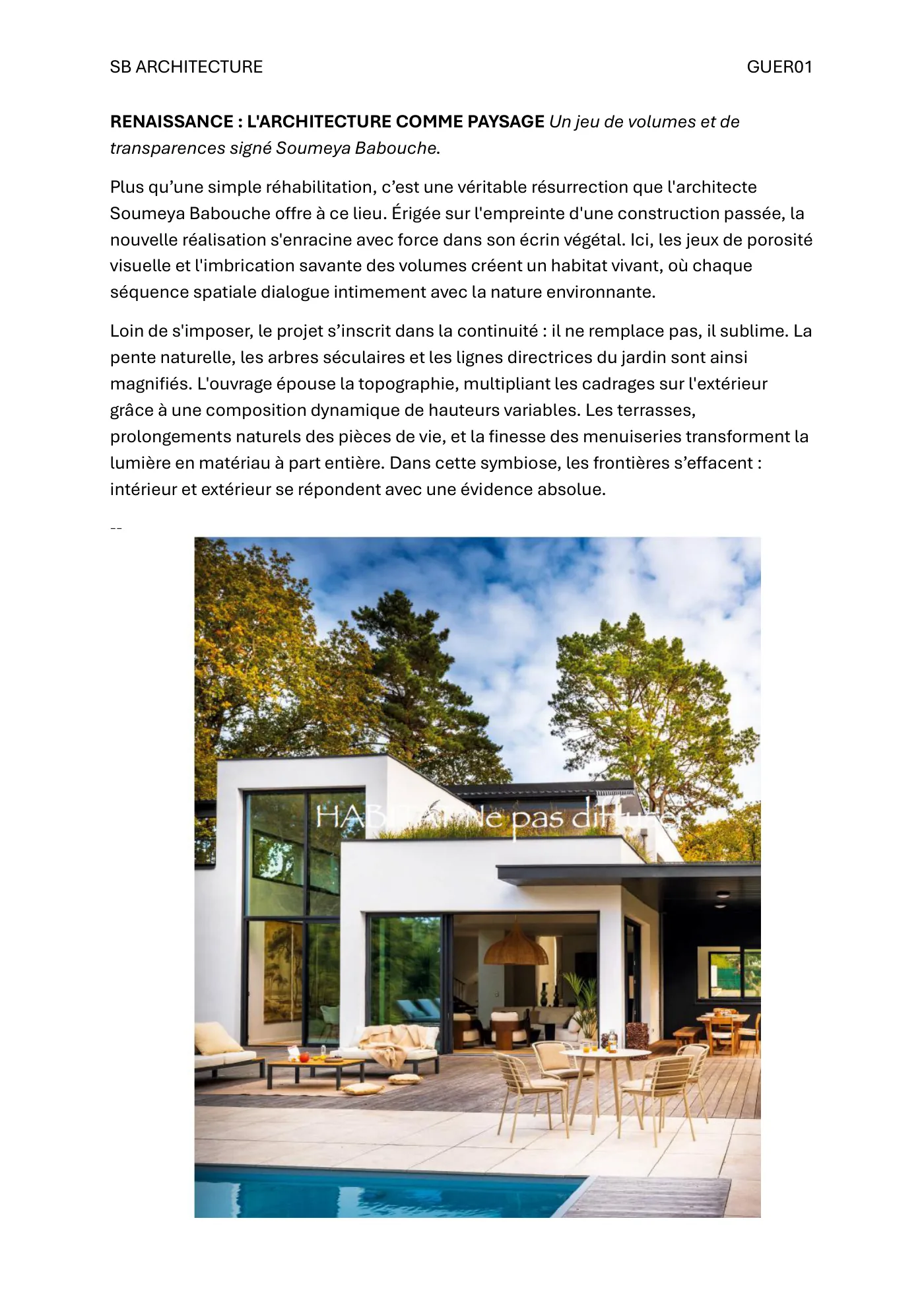 Renaissance — Habitat magazine, page 1
